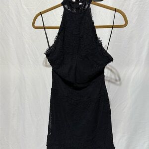 Chic Free People Black Lace Halter Dress